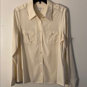 Equipment silk button-up shirt Sz Large white